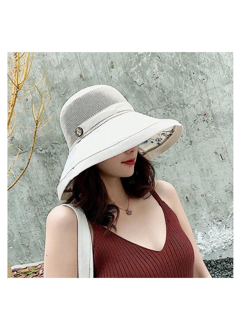 KASTWAVE - Women's Mesh Sun Hat, Beach Hat Summer UV Protection with Chin Strap, Packable Wide Brim Bucket Hat UPF 50+ - Image 1