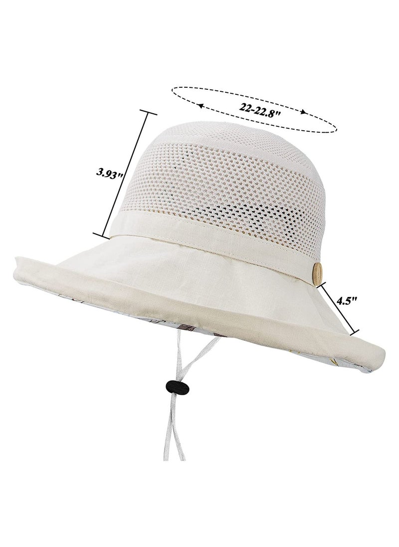 KASTWAVE - Women's Mesh Sun Hat, Beach Hat Summer UV Protection with Chin Strap, Packable Wide Brim Bucket Hat UPF 50+ - Image 1