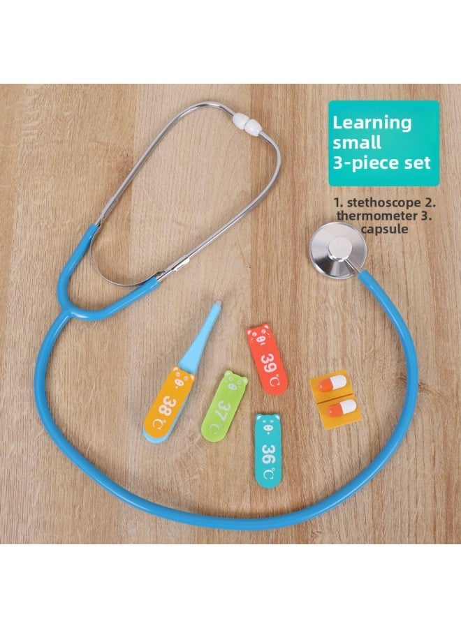 Children's Wooden Doctor Toy Simulation Play House Injection Dentist Role-playing Toy Puzzle Game-Color:Auscultation 3-piece Set - Image 1