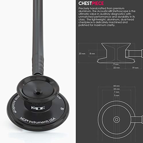 MDF Instruments MDF747XP-BO Acoustica Deluxe Lightweight Dual Head Stethoscope (Black) - Image 4