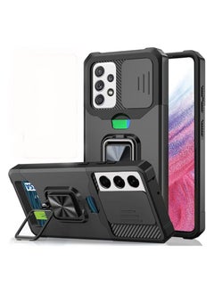 Samsung Galaxy A53 5G phone case with camera protection cover, stand, heavy duty, ultra-thin shock-proof blend solid drop Samsung Galaxy A53 cover black