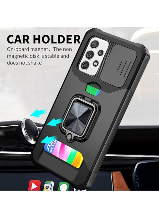 Generic - Samsung Galaxy A53 5G phone case with camera protection cover, stand, heavy duty, ultra-thin shock-proof blend solid drop Samsung Galaxy A53 cover black - Image 1