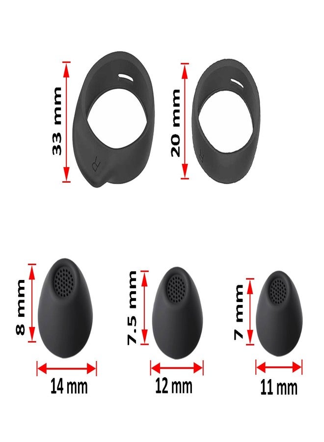 A-Focus Wingtip Ear Tips Kit for Galaxy Buds FE Replacement Silicone Anti-Slip Fit in Case Cover Eartips Ear Hook Earbuds Gel Wings Accessories Compatible with Samsung Galaxy Buds FE Graphite 5 Pairs - Image 3