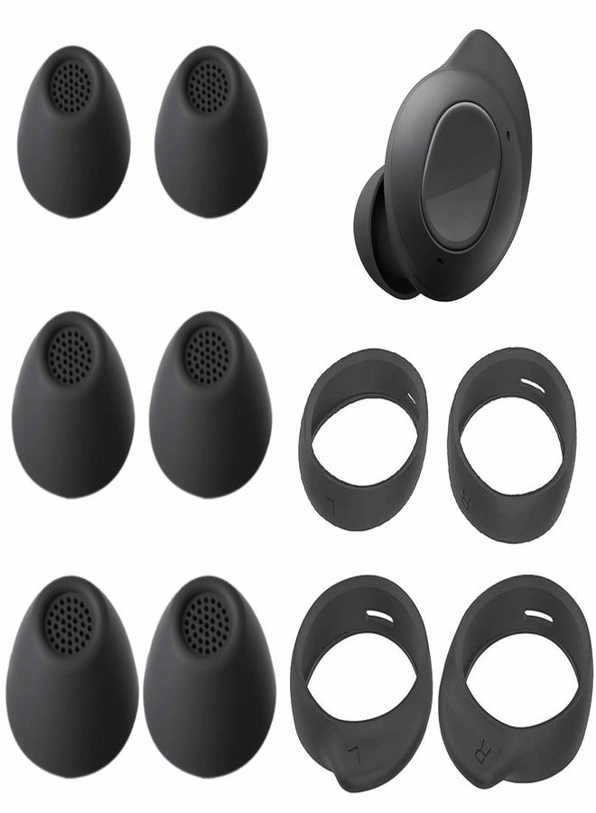 A-Focus Wingtip Ear Tips Kit for Galaxy Buds FE Replacement Silicone Anti-Slip Fit in Case Cover Eartips Ear Hook Earbuds Gel Wings Accessories Compatible with Samsung Galaxy Buds FE Graphite 5 Pairs - Image 1