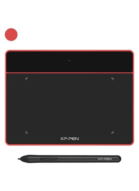 Deco Fun XS OSU Tablet Graphic Drawing Tablets 4x3 Inches Pen Tablet with Battery-free Stylus (Red)