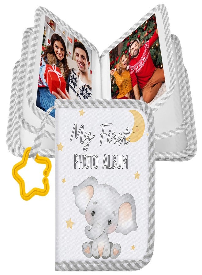 Fullhawl My First Family Album Holds 17 4x6 Pictures Photo Album Soft Cloth Book for Family Memory Gift (Elephant) - Image 1