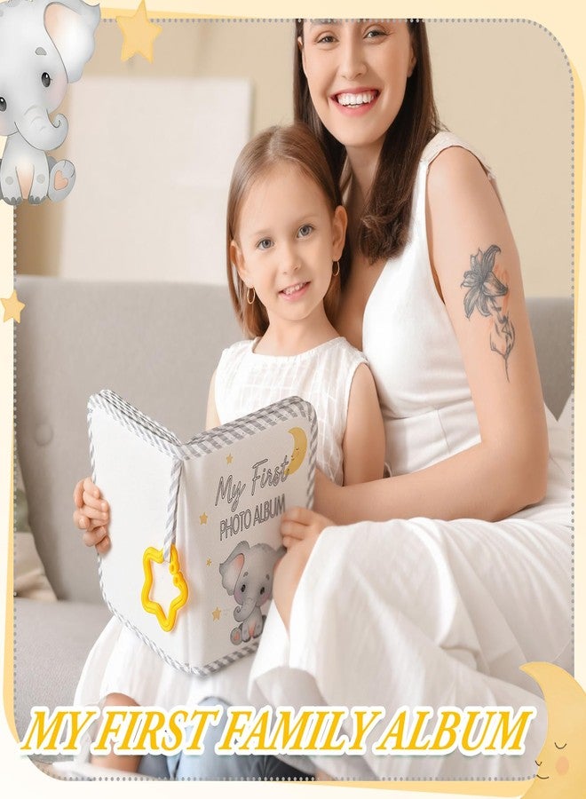 Fullhawl My First Family Album Holds 17 4x6 Pictures Photo Album Soft Cloth Book for Family Memory Gift (Elephant) - Image 3
