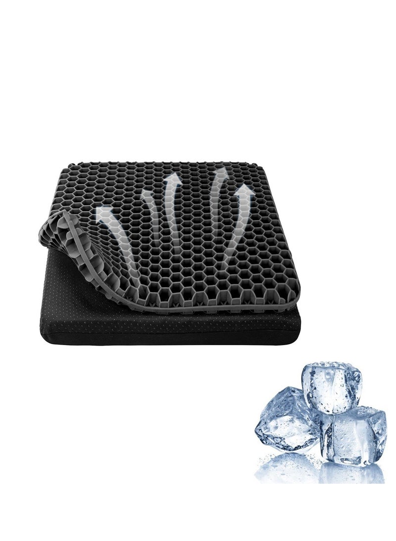 اكسيسن وسادة جل للمقعد، وسادة مقعد هلامية، وسادة مقعد مبردة بغطاء مانع للانزلاق، تصميم قرص عسل بارد ومساميّ، وسادة جل لكرسي المكتب، المنزل، السيارة، الكرسي المتحرك - Image 2