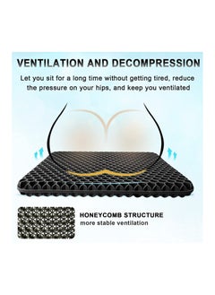 Gel Seat Cushion, Cooling Seat Cushion Thick Big Breathable Honeycomb Design, Absorbs Pressure Points Seat Cushion with Non-slip Cover Gel Cushion for Office Chair Home Car Seat Cushion for Wheelchair(Black) - pzsku/ZD2560D8D23CF3E9A1694Z/45/_/1732174548/066732bd-7b96-4ad4-802d-d6592e2cc083