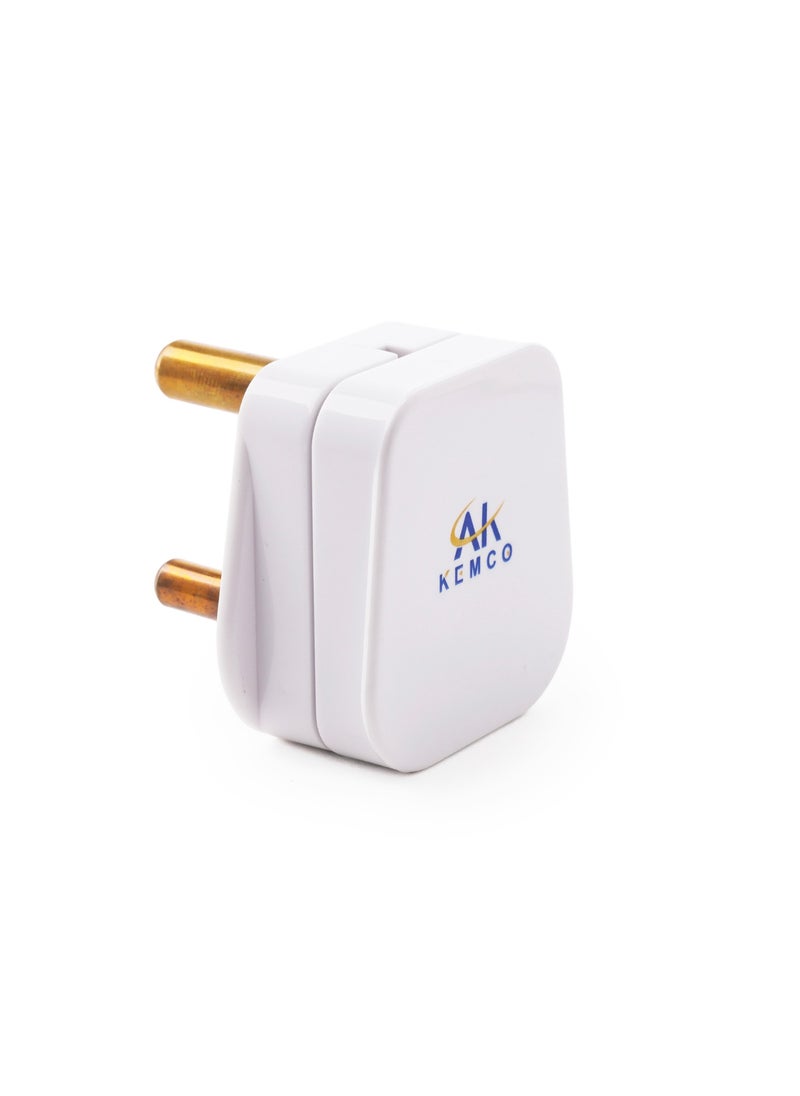 AK KEMCO 15 Ampere Top Plug with Round Pin for Air Conditioners Microwaves and other Heavy-Duty Appliances  - Image 1