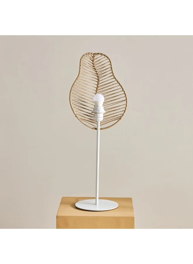 Home Box Collett E27 Metal Table Lamp with Rattan Shade 24.5 x 17.5 x 65 cm