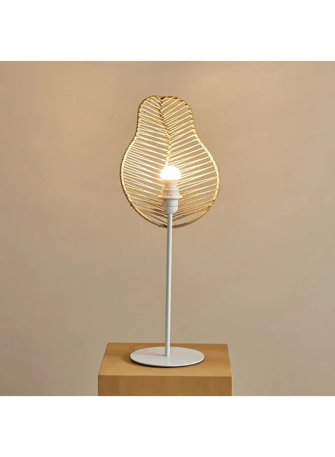 Home Box Collett E27 Metal Table Lamp with Rattan Shade 24.5 x 17.5 x 65 cm