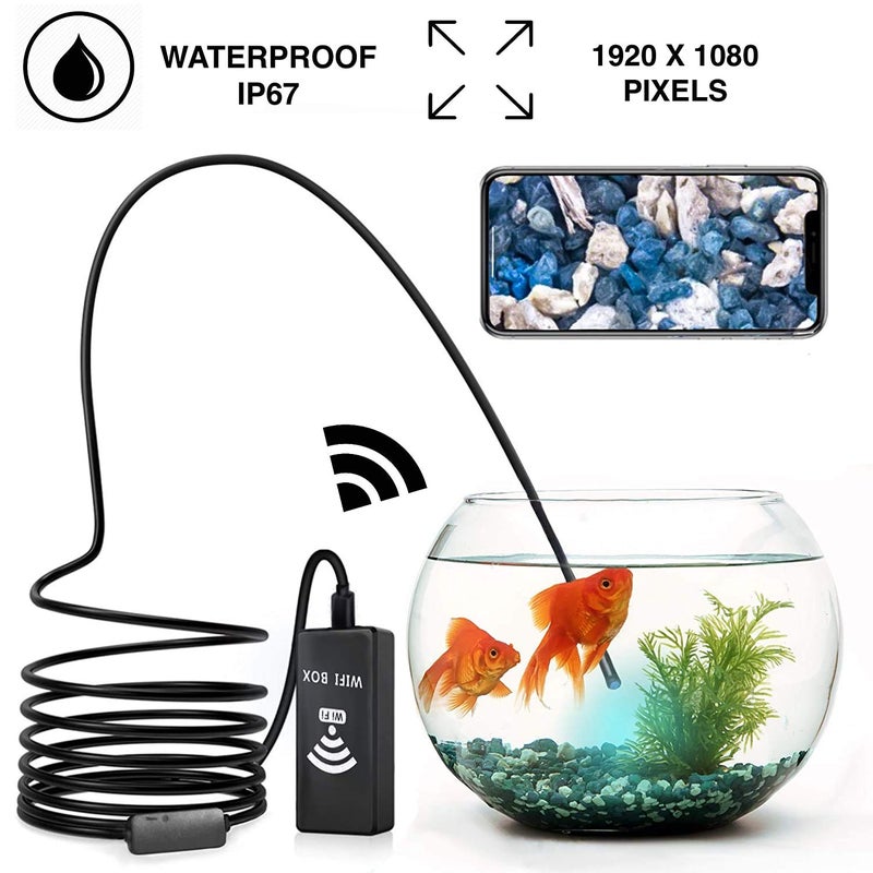 Microware كاميرا واي فاي على شكل ثعبان مع 8 مصابيح LED - كاميرا منظار لاسلكية تلتقط صور وفيديوهات بدقة HD - متوافقة مع آيفون، أندرويد، ويندوز (2 متر) - Image 5