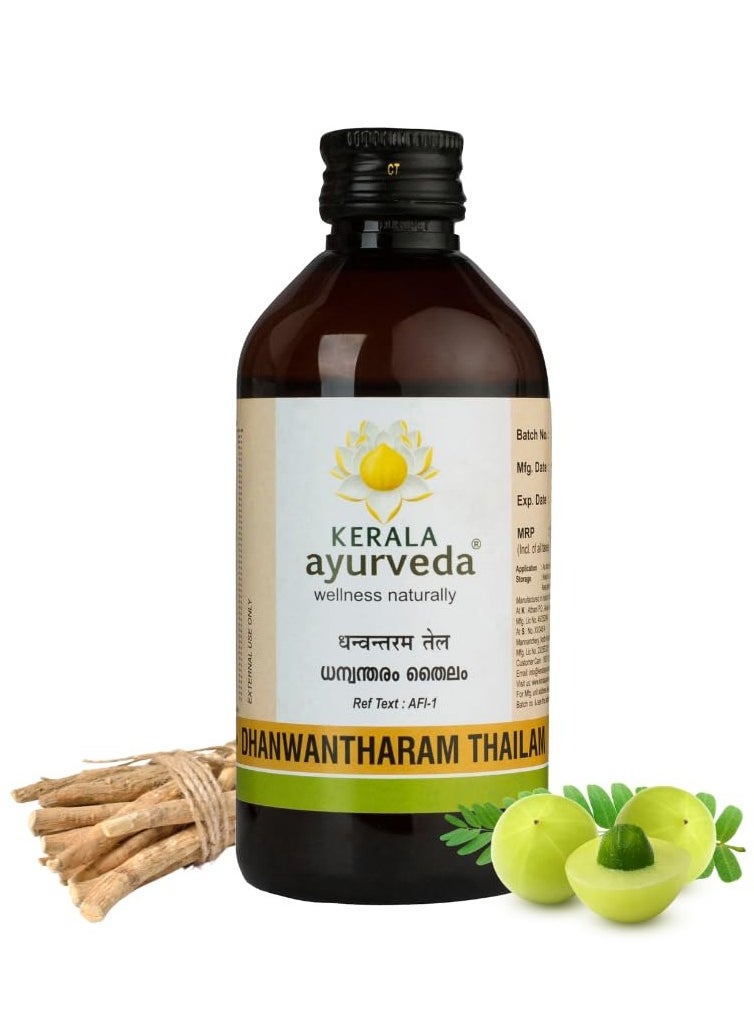 Kerala Ayurveda - Kerala Ayurveda Dhanwantharam Thailam - 200 ml | Ayurvedic Oil for Prenatal & Postnatal Recovery | Ideal for Stretch Marks Removal for Men & Women | Massage Oil for Relaxed Body | Strengthens Muscles - Image 1