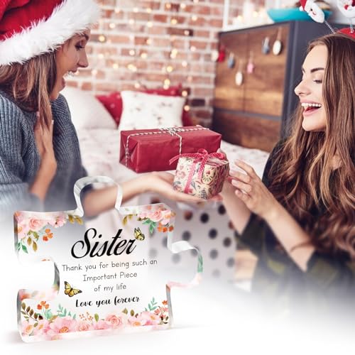 Buioata Sister Christmas Gifts -Delicate Sister Birthday Gifts-Engraved Acrylic Puzzle Piece 3.9x3.3-Mothers Day Birthday Christmas Gifts for Sister, Ideas - Image 3