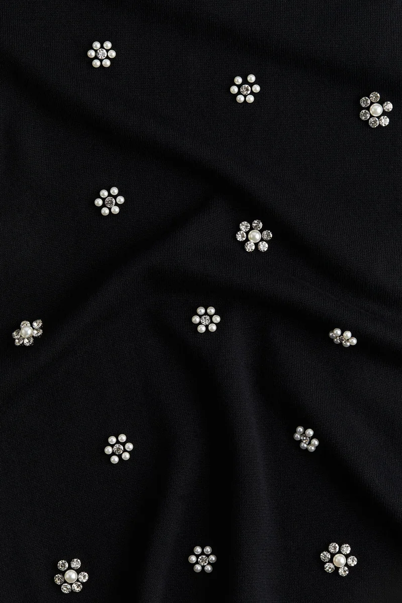 H&M Embellished fine-knit dress