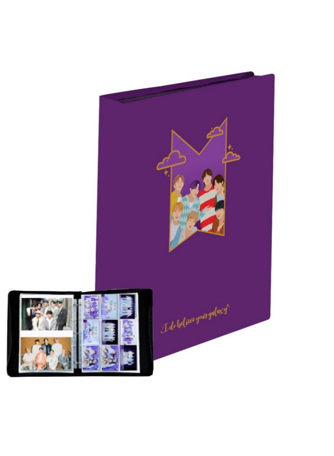 Careflection BTS Bora Whale A4 Photocard Binder Photo Album Book 3 Ring PU Leather Binder Refillable with 50 sleeves for Fujifilm Instax Mini Film/Polaroid Film/Kpop Photocard/Poster/Postcard - Image 1