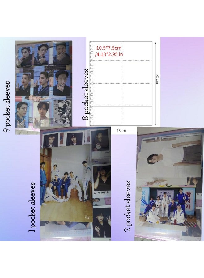 Careflection BTS Bora Whale A4 Photocard Binder Photo Album Book 3 Ring PU Leather Binder Refillable with 50 sleeves for Fujifilm Instax Mini Film/Polaroid Film/Kpop Photocard/Poster/Postcard - Image 5