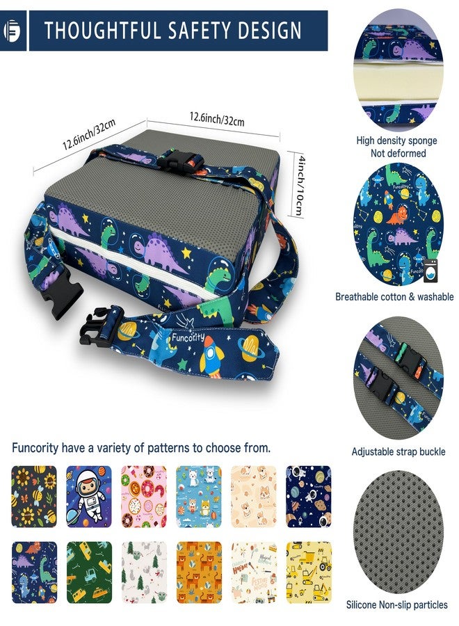 Funcority Toddler Booster Seat for Dining Table, Portable Booster Seat for Kitchen Chair, 4 Inch High-Density Foam Cushion with Adjustable Safety Straps and Non-Slip Bottom, Perfect for Kids Travel and Daily - Image 3