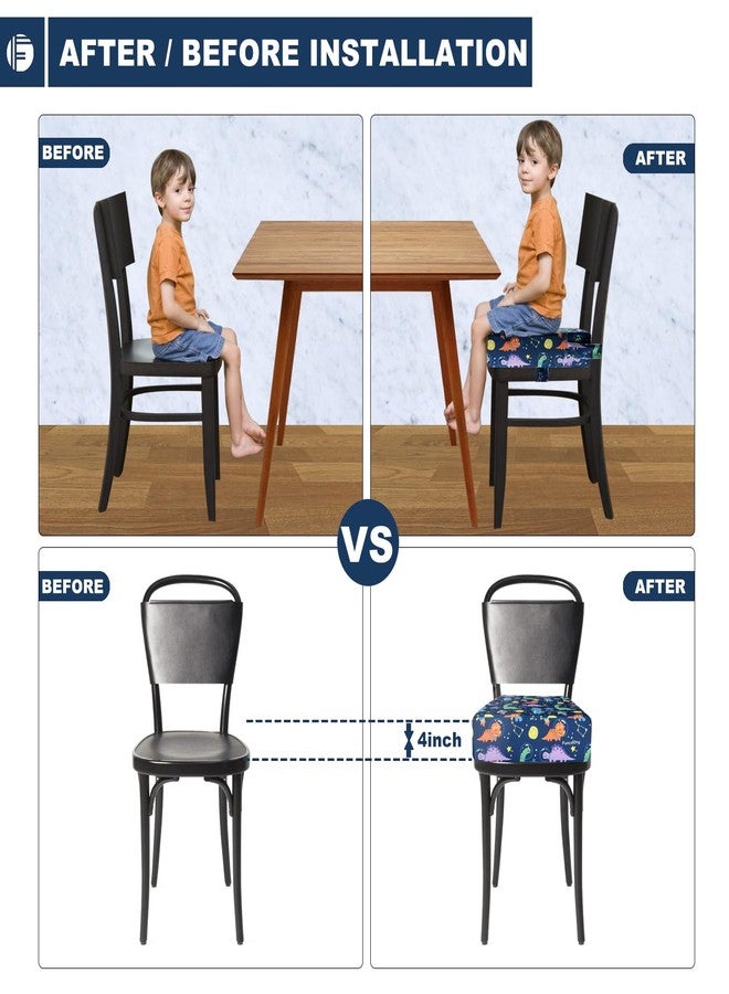 Funcority Toddler Booster Seat for Dining Table, Portable Booster Seat for Kitchen Chair, 4 Inch High-Density Foam Cushion with Adjustable Safety Straps and Non-Slip Bottom, Perfect for Kids Travel and Daily - Image 4