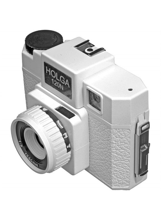 HOLGA Holga 173-120 Holgawood 120N Medium Format Camera (Casablanco) Bundle with Black & White Negative Film (120 Roll Film) 