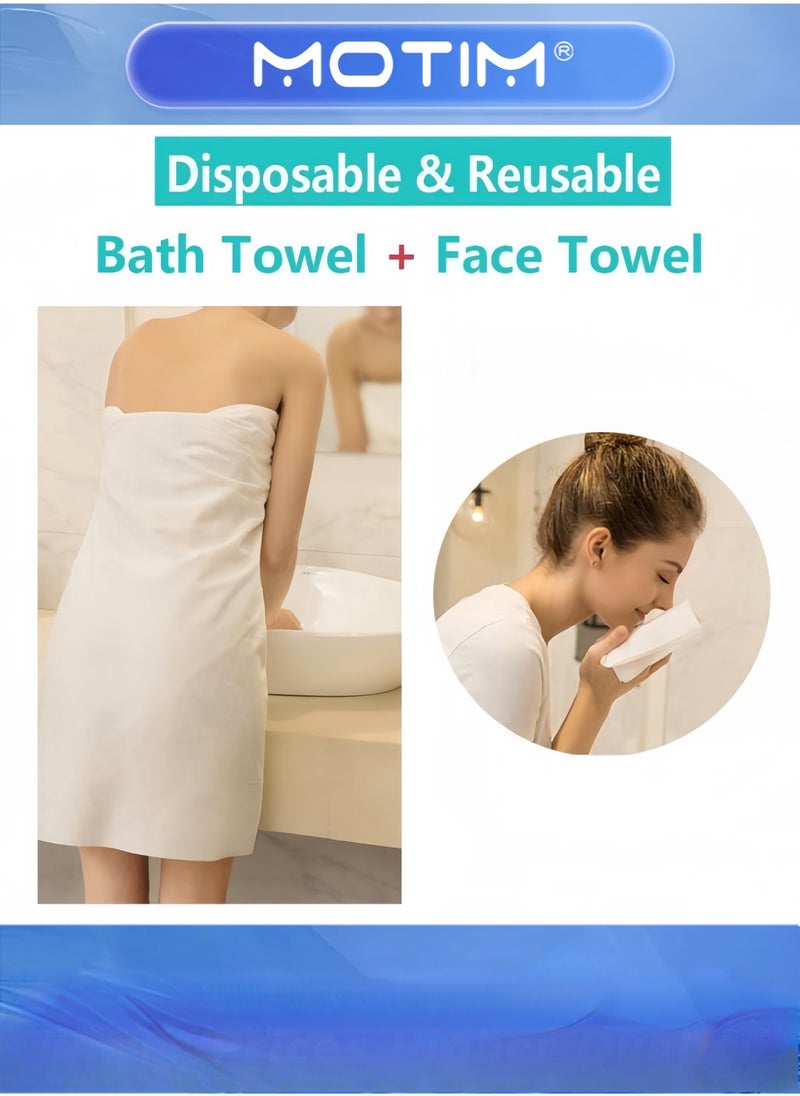 موتيم 10 مناشف حمام مضغوطة قابلة لإعادة الاستخدام والتخلص منها للرحلات والتخييم والشاطئ والسباحة - Image 5