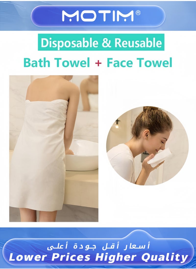 Motim 10-Pack Compressed Bath Towels Disposable Portable Reusable Cotton Towels for Travel Hiking Camping Beach and Swimming  - Image 5