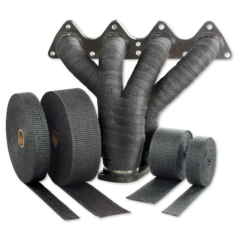 Design Engineering Black 1" x 50' Exhaust Heat Wrap with Lava Rock Technology - Heat Wrap for Exhaust Pipes, Pliable Exhaust Wrap Tape, Withstands 1800F Direct Heat & 2500F Intermittent Heat - Image 2