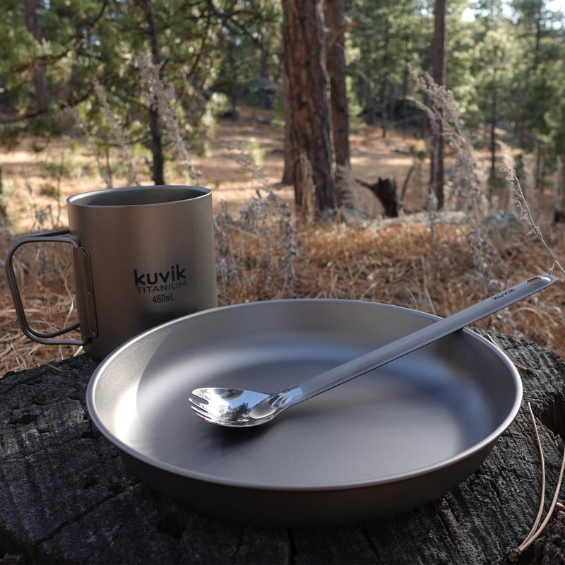 Kuvik Titanium Plate 7.7" Diameter (195mm) - Ultralight and Compact Dinner Plate for Backpacking, Camping, and Survival - Image 5