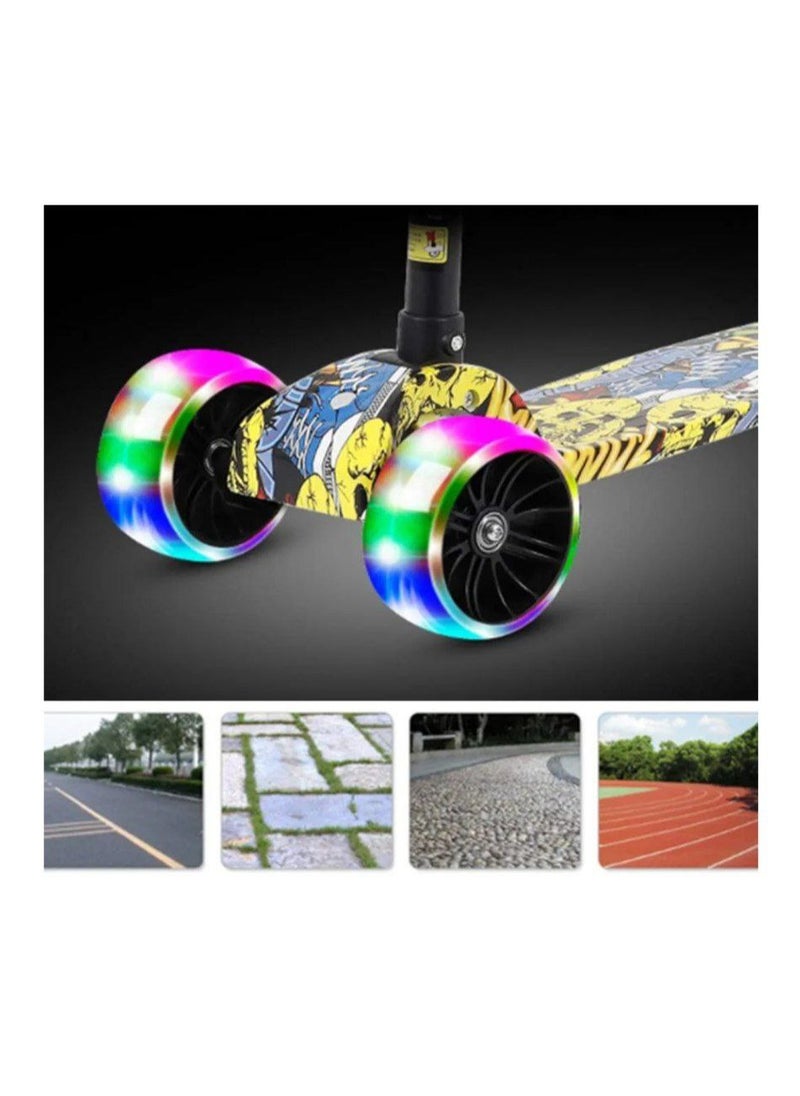 Adjustable and foldable scooter with flashing light wheels and graffiti graphics for children 55x58x25cm  - Image 5