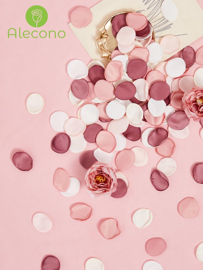 Alecono ðŸ°ðŸ¬ðŸ¬ð™‹ð™˜ð™¨ Silk Rose Petals, Fake Pink Rose Petals for Wedding Proposal Flower Girl Basket, Flower Petals to Throw at Wedding for Birthday Party Decoration - Image 3