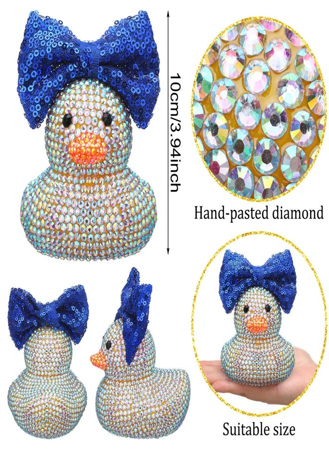 Sotiff Cheerleader Gifts Ideas Rhinestone Crystal Rubber Ducks You've Been Cheer Ducked Cheer Team Inspirational Gift Accessories for Women Teammate (Blue) - Image 2
