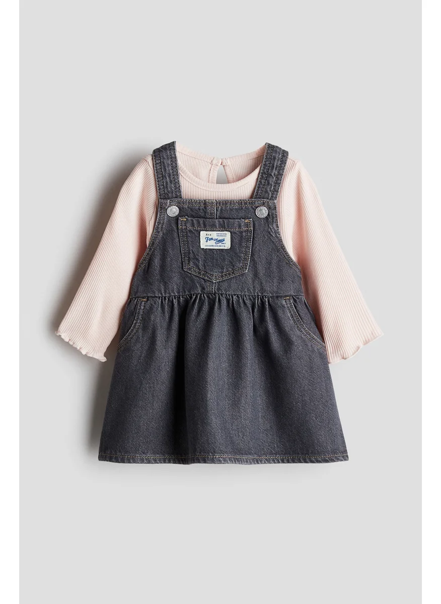 H&M 2-Piece Denim Dress And Top Set