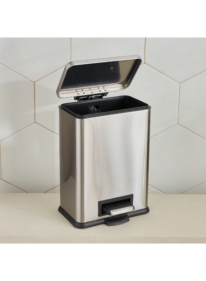 Home Box Stainless Steel Rectangular Pedal Bin - 10 L - Image 2