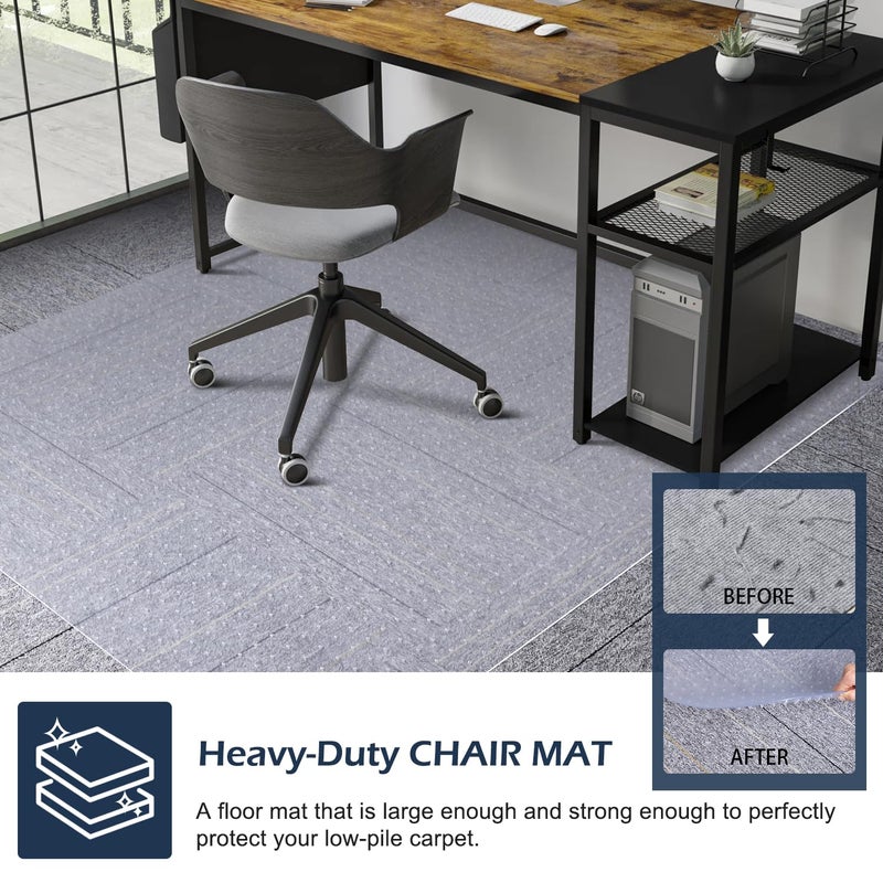 SALLOUS Chair Mat for Carpet, SALLOUS 46" x 60" Office Chair Mat for Carpeted Floors, Heavy Duty Vinyl Floor Mat with Grips, Floor Protector Computer Desk Mat for Home Office (Clear, Rectangular) - Image 5