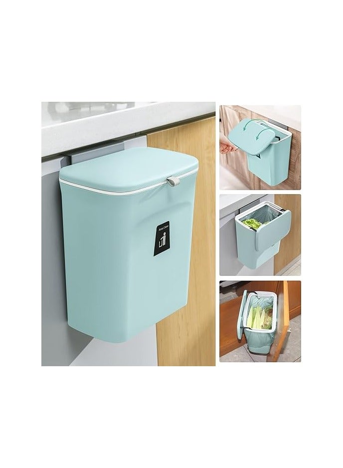 general 2.4 Gallon Kitchen Compost Bin for Counter Top or Under Sink, Hanging Small Trash Can with Lid for Cupboard/Bathroom/Bedroom/Office/Camping, Mountable Indoor Compost Bucket - Image 1