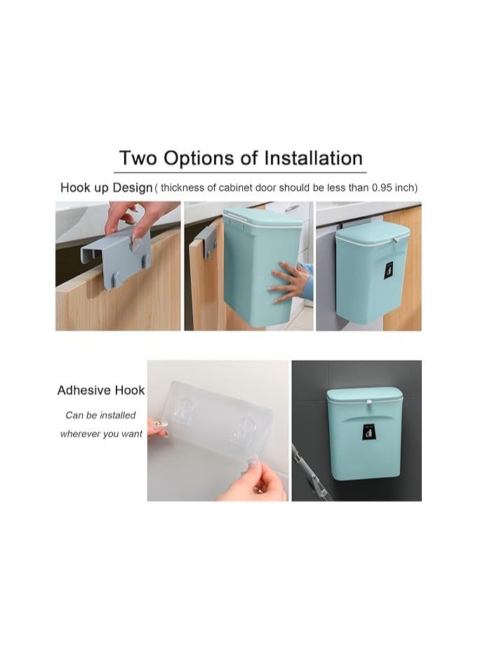 general 2.4 Gallon Kitchen Compost Bin for Counter Top or Under Sink, Hanging Small Trash Can with Lid for Cupboard/Bathroom/Bedroom/Office/Camping, Mountable Indoor Compost Bucket - Image 3