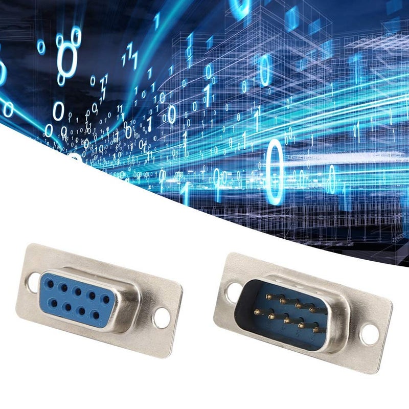 TECHDELIVERS ® Combo RS 232-9 Pin Male and Female Jack Plug Serial Port Connector Socket Adapter Changer Coupler DB-9 Straight (5 Pairs) - Image 1