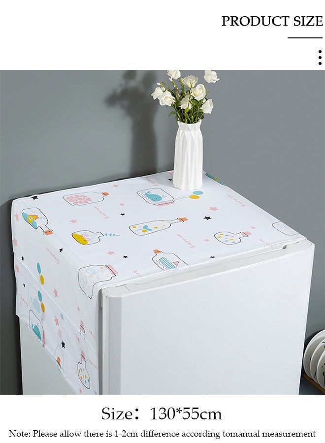 DUNISO غطاء غبار الثلاجة والغسالة والمجفف، غطاء علوي مقاوم للغبار مع جيوب تخزين مع جيوب تخزين جانبية، أغطية علوية مقاومة للماء متعددة الأغراض - Image 3