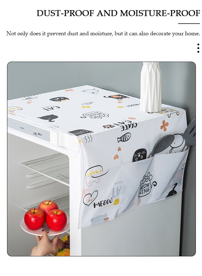 DUNISO غطاء غبار الثلاجة والغسالة والمجفف، غطاء علوي مقاوم للغبار مع جيوب تخزين مع جيوب تخزين جانبية، أغطية علوية مقاومة للماء متعددة الأغراض - Image 2