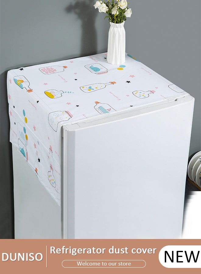 DUNISO غطاء غبار الثلاجة والغسالة والمجفف، غطاء علوي مقاوم للغبار مع جيوب تخزين مع جيوب تخزين جانبية، أغطية علوية مقاومة للماء متعددة الأغراض - Image 1