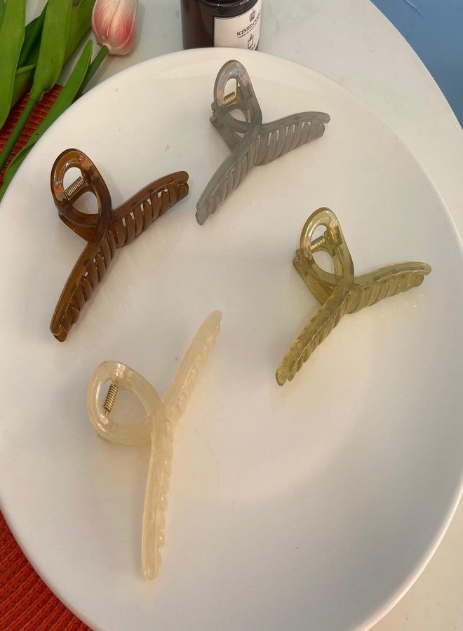 Cart Log big claw clips for women- big clutcher- large claw clip- large clutcher- transparent clutcher- transparent claw clip- clutcher set for women hair- claw clip combo for women (3) - Image 1