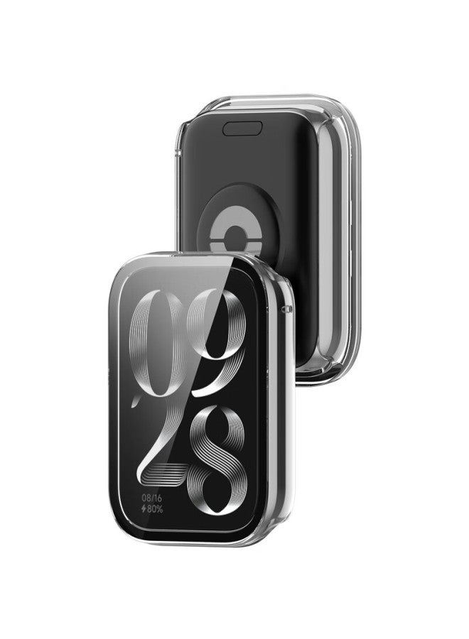 Kmaxai غطاء واقي شفاف + فيلم لـ Xiaomi Mi Band 9 Pro، واقي شاشة كامل التغطية & فيلم زجاج مقوى مقاوم للخدش، غلاف ساعة صلب مضاد لبصمات الأصابع - Image 3