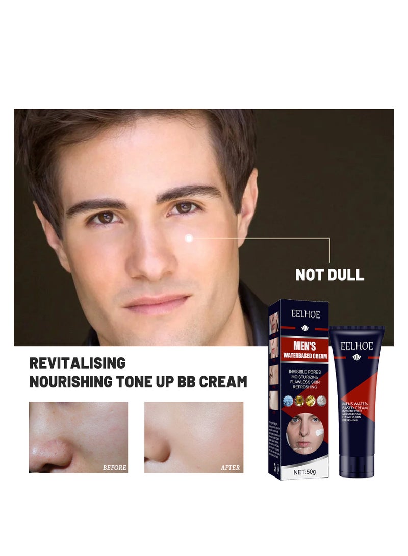 EELHOE Mens BB Cream Foundation, Concealer Corrects & Covers Imperfections, Provides Natural Look & Even Skin Tone, Cover Blemishes Color Correction Cream Perfect for Men's Tinted Moisturiser Face 50g - Image 5