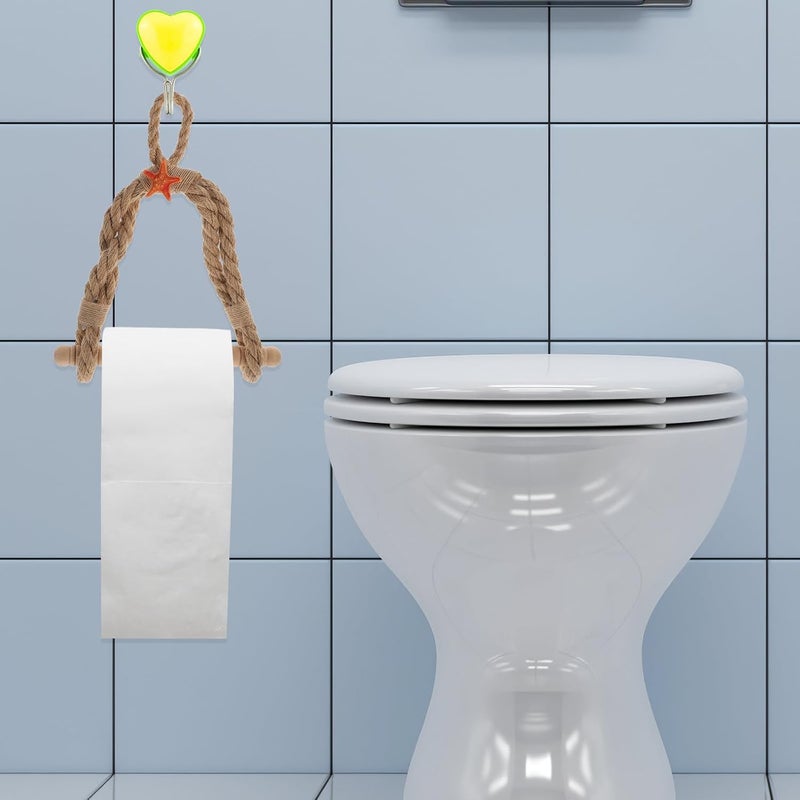 Nautical Rope Toilet Paper Holder Sea Creature Wall-Mounted Roll Paper Rack Coastal Bathroom Storage Rack Mediterranean Style - Image 5