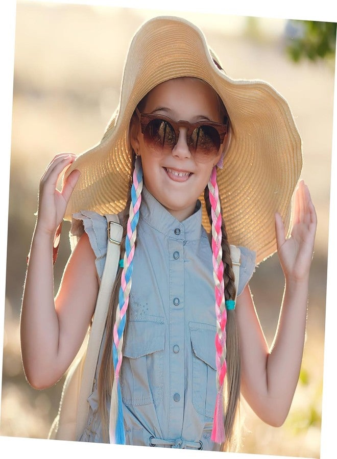 Plenteous مجموعة كبيرة من وصلات الشعر المضفرة للأطفال مع أربطة مطاطية، وربطات شعر على شكل ذيل حصان، وقطع شعر صناعية بألوان قوس قزح، ووصلات شعر مضفرة لامعة للنساء والأطفال والفتيات، مثالية لحفلات الأطفال (قطعة واحدة، متعددة الألوان). - Image 5