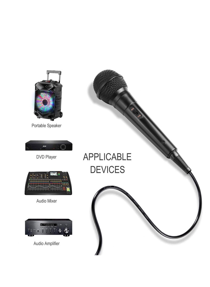 Excefore Handheld Wired Microphone, Karaoke Microphone, Vocal Dynamic Mic for Speaker, Cardioid Dynamic Vocal Mic with 13ft Cable and ON/Off Switch, Suited for Amp, Mixer - Image 3