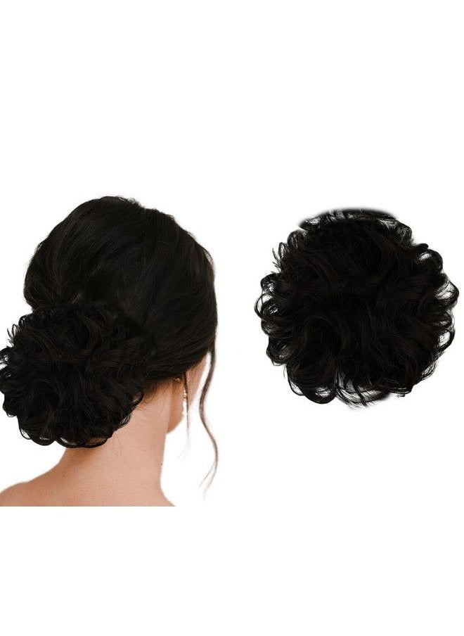 Temperia - Hair Accessories For Women Stylish Juda Hair Buns For Women Messy Bun Hair Extension Artificial Fake Hair Donuts Bun Maker Scrunchies With Elastic Rubber Band Black Pack Of 1 - Image 1