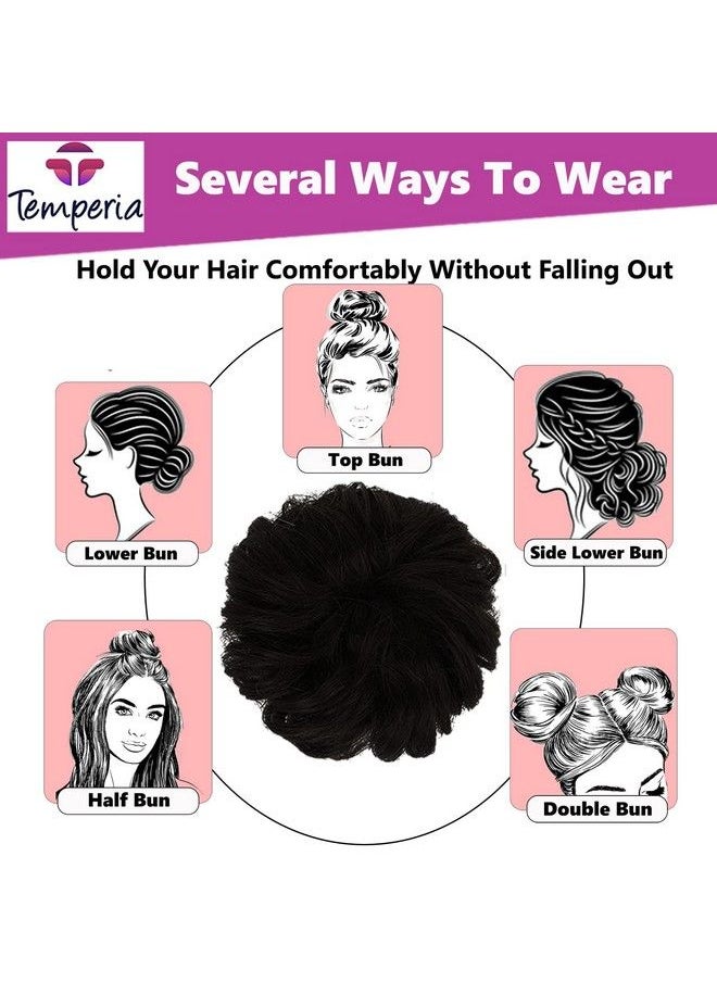 Temperia - Hair Accessories For Women Stylish Juda Hair Buns For Women Messy Bun Hair Extension Artificial Fake Hair Donuts Bun Maker Scrunchies With Elastic Rubber Band Black Pack Of 1 - Image 1