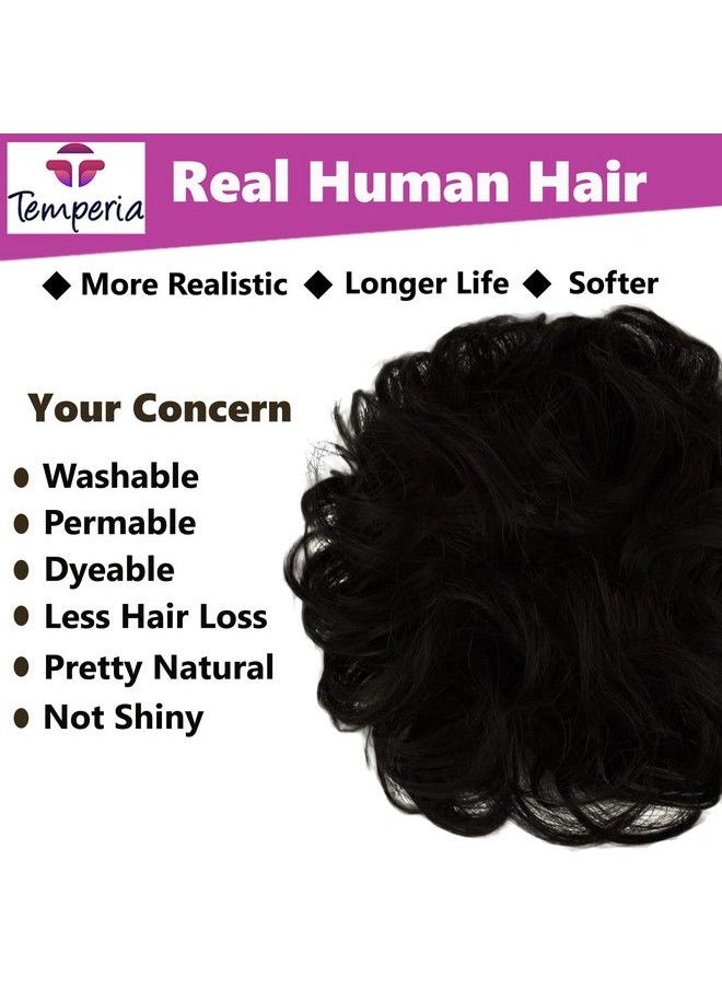 Temperia - Hair Accessories For Women Stylish Juda Hair Buns For Women Messy Bun Hair Extension Artificial Fake Hair Donuts Bun Maker Scrunchies With Elastic Rubber Band Black Pack Of 1 - Image 1